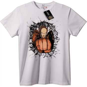 NOONEBRAND Тениска с аниме герой с юмрук - 2XL, Black