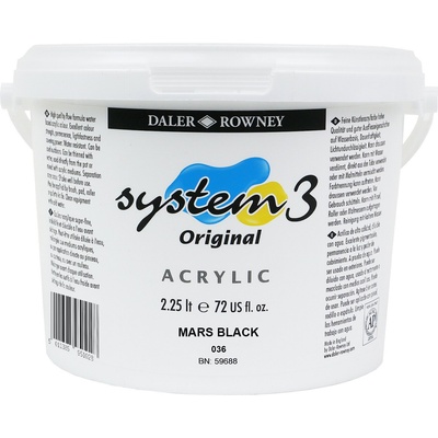 Daler-Rowney System3 АКРИЛНА боя Mars Black 2, 25 L 1 бр (129225036)