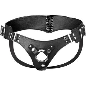 Strap U Bodice Corset Style Strap On Harness Black