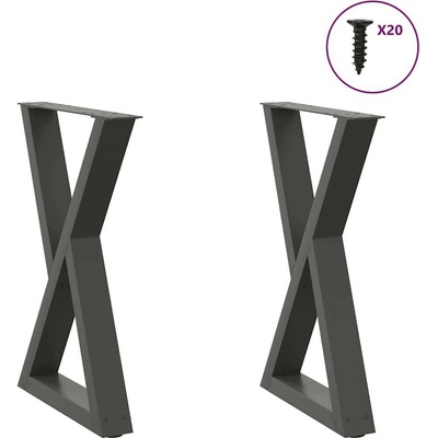 Omaxi 958830 Nohy k jídelnímu stolu 2 ks antracitové 50 x 72-73,3 cm ocelové