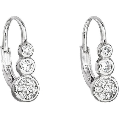 Pavona Stříbrné náušnice se zirkonem v bílé barvě 11179.1
