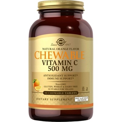 Solgar Vitamin C 500mg Chewable [90 Дъвчащи таблетки] Портокал