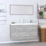 vidaXL Комплект мебели за баня от 3 части , бетонно сиви (3152851)