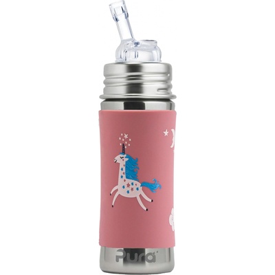 Pura Nerezová láhev s brčkem Unicorn 325 ml – Zboží Dáma
