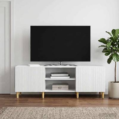 vidaXL ТВ шкаф Бяло 150 x 31 x 50 см Инженерна дървесина (894685)