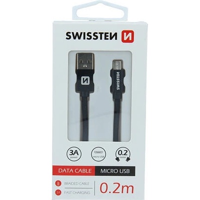 Swissten 0,2m černý 71522101