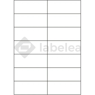 Labelea Samolepiace etikety 105x42,4 mm biele papierové, odlepiteľné, na hárku A4, pre laserovú a atramentovú tlač, Farba etikiet Biela, Počet hárkov v balení 100 EPN105042W014S