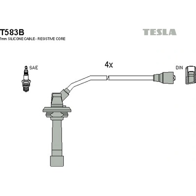Sada zapaľovacích káblov TESLA T583B