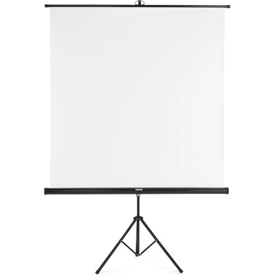Hama Екран на стойка 155x155 cm, 2 в 1, мобилен комплект, телескопична тръба, бял (HAMA-21574)