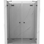 Mexen Lunar Двойка душ врати на панти 140 см, прозрачни, четка gun gray - 834D-140-000-66-00 (834D-140-000-66-00)