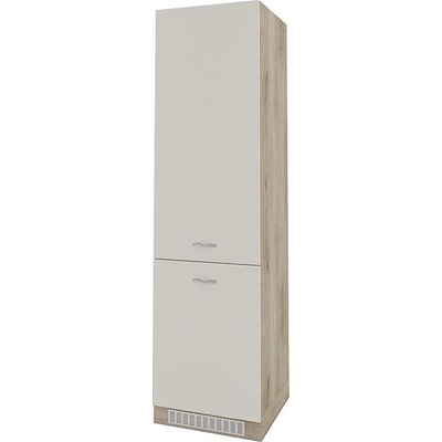 ИРИМ Колонен шкаф за вграждане на хладилник с две врати Сити АРС-50 дъб сонома арвен / сатен 60 см