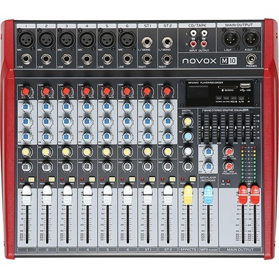novox Аудио миксер Novox M10, 8 канала, Вградени ефекти, Bluetooth/MP3 (M10)