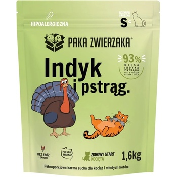 Paka Zwierzaka - Суха храна за котки Пуйка и пъстърва КОТЕНЦА "S" 400 г
