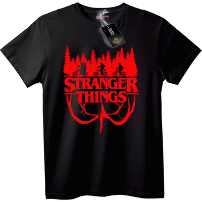 NOONEBRAND Тениска Stranger Things Червен дизайн - L, White