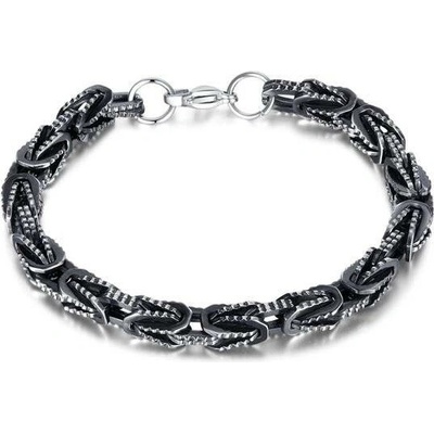 Impress Jewelry náramek z chirurgické oceli Snake Leader Gunmetal GS1467