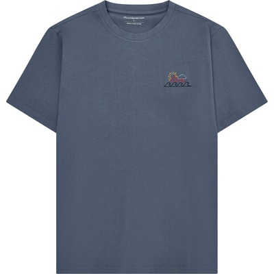KnowledgeCotton Apparel Мъжка тениска KnowledgeCotton Apparel Regenerative Organic Cotton Chest Print T-Shirt - Vintage Indigo - размер XL (216-8562-0414)