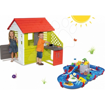 Smoby set domeček Pretty Nature a AquaPlay vodní dráha Mountain Lake 810702-10