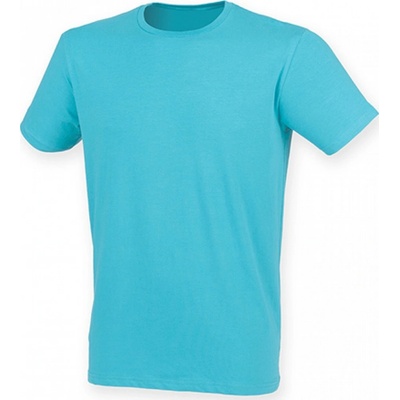 SF Men Prodloužené strečové triko Skin Fit s elastanem modrá azurová