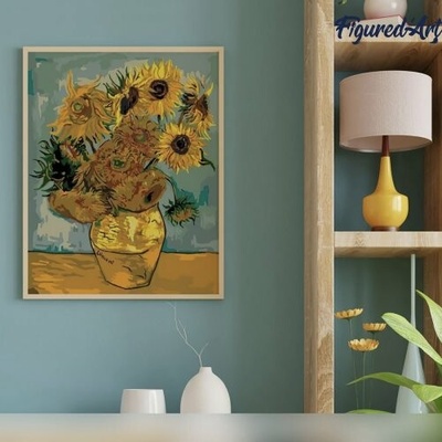 Figured ART Malování podle čísel VAN GOGH SLUNEČNICE na rámu 40 x 50 cm