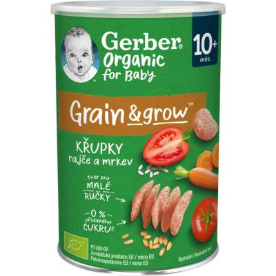 Gerber Organic křupky s rajčaty a mrkví 35 g