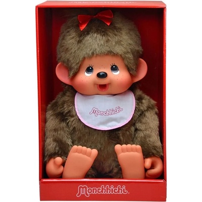 Monchhichi Плюшена играчка Monchhichi - Маймунка момиче с лигавник, 80cm (255630)