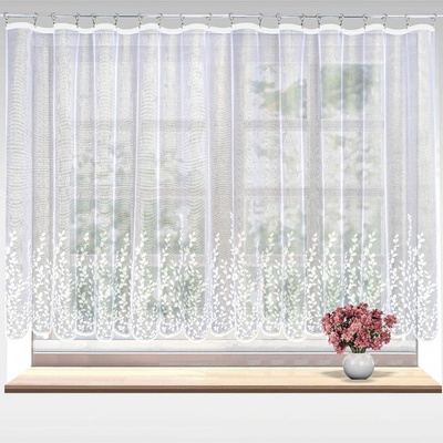 Forbyt Žakárová záclona CALLISIA 607414, listy, s bordurou, výška 140cm (v metráži) – Zboží Dáma
