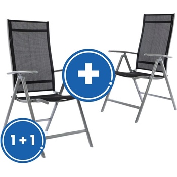 Rauman Zahradní židle Conrado 1 + 1 černá / šedá