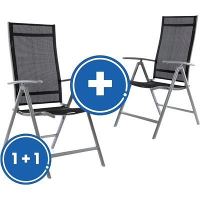 Rauman Zahradní židle Conrado 1 + 1 černá / šedá