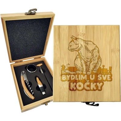 Sablio Dárková sada na víno Bydlím u své kočky: 147×168×49 mm