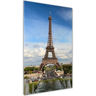 Vertikálny foto obraz sklo tvrdené Eiffelová veža Paríž 50x100 cm