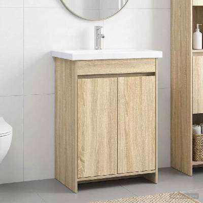 vidaXL Комплект мебели за баня Дъб сонома 61 x 40 x 84, 5 см (3404276)