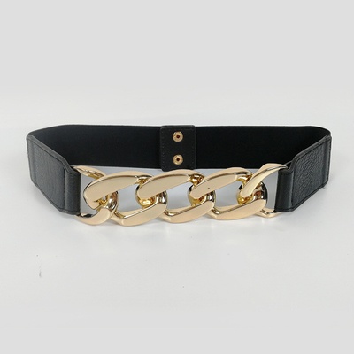 Girly černý pásek Golden chain B6882/GOLD