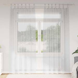 Pure Line Home Пердета от воал в цвят светлосив с текстилни гайки (уши), 2 бр