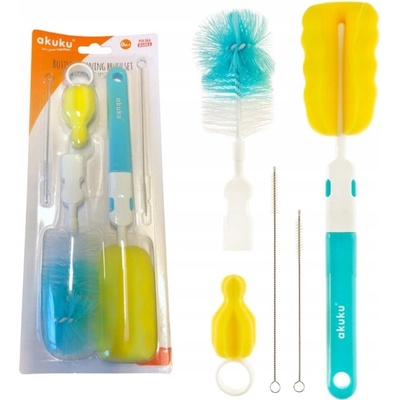 Akuku sada kefiek na čistenie fliaš cumľov a slamiek modrá