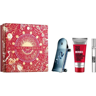 Carolina Herrera 212 Men Heroes EDT 90 ml + EDT 10 ml + sprchový gél 100 ml darčeková sada