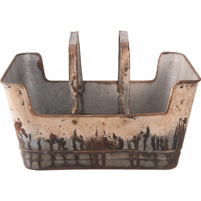 Clayre & Eef Kovový koš nádoba na květiny 45 x 28 x 23 cm