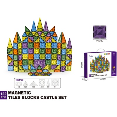 Mamido Farebná magnetická stavebnica 122 ks Diamond MT1470