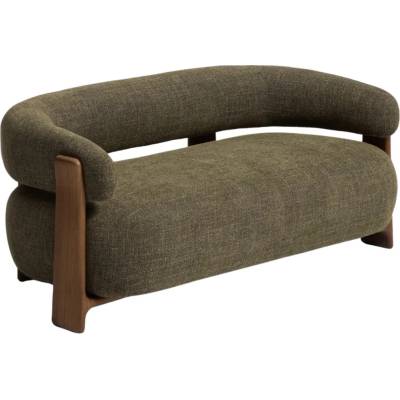 Kave Home Zelená ořechová dvoumístná pohovka Granite 155 cm