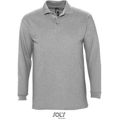 Sol's Winter II Polo s dlhým rukávom sivé mel.