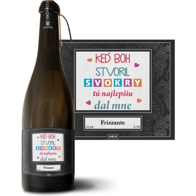 Sablio Keď Boh stvoril svokry, tú najlepšiu dal mne Prosecco biele suché šumivé víno 10,5 % 0,75 l (holá fľaša)