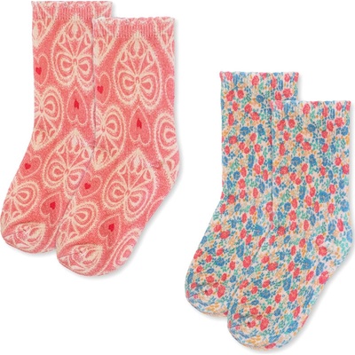 Konges Slojd set dvou párů ponožek s tiskem Lacy Pink
