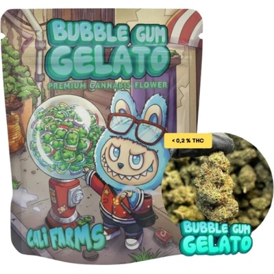 califarms THC-x květy Bubble Gum Gelato THC-x 40% CBD 9,05% CBG 0,10% THC 0,06% 5 g