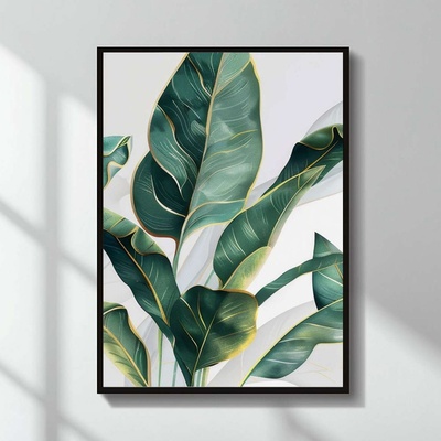 TopMebel Картина „Botanical Leaves в МДФ рамка, размери 50 × 70 см
