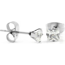 BRUNOshop.cz Náušnice ČTVEREČKY s kamínkem 0,4 cm S2678