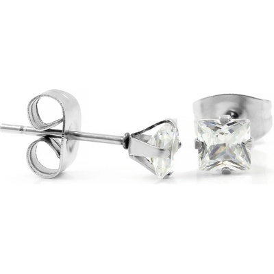 BRUNOshop.cz Náušnice ČTVEREČKY s kamínkem 0,4 cm S2678
