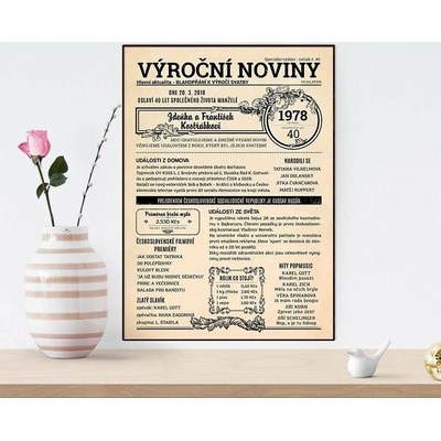 Výroční noviny 1978 - dárek k výročí svatby