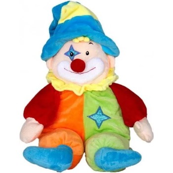 Плюш АМЕК Клоун с дрънкалка - 2 цвята, детска плюшена играчка