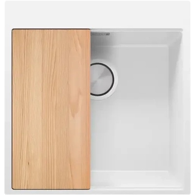 Твоят Стил Бяла кухненска гранитна мивка Осло 50 XXL Top 480 x 500 мм