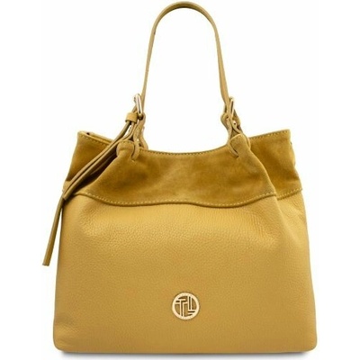 Tuscany Leather Kožená shopper kabelka Diade Žltá