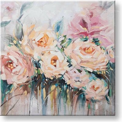 Malovaný obraz na stěnu KVĚTINY 1 díl - 100x100 cm - 100×100 cm / Klasický 2 cm